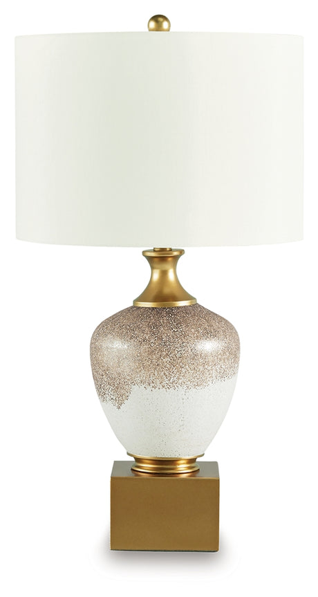 Tavisburg Brown/White/Gold Table Lamp from Ashley - Luna Furniture