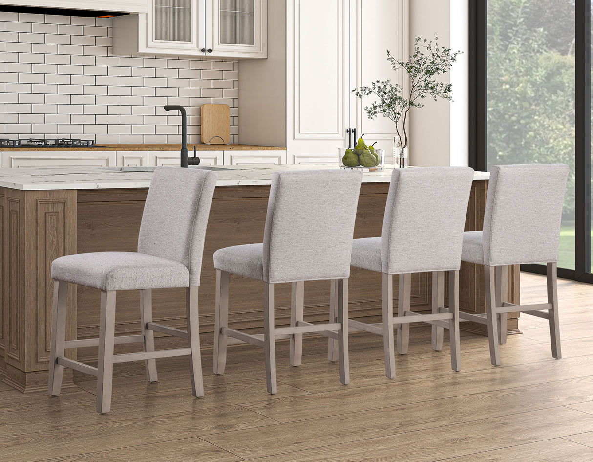 Taylor Tan 5-Piece Faux-Marble Counter Height Dining Set from Steve Silver - Luna Furniture