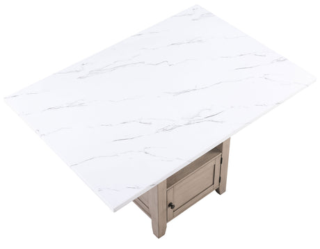 Taylor Tan Faux-Marble Counter Height Set with Stools from Steve Silver - Luna Furniture