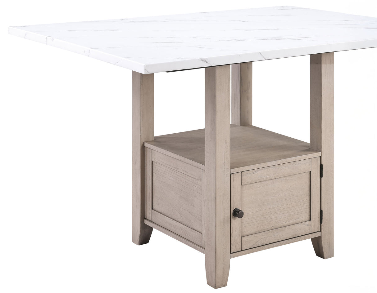 Taylor Tan Faux-Marble Counter Height Set with Stools from Steve Silver - Luna Furniture