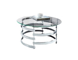 Tayside Chrome Glass Top Cocktail Table from Steve Silver - Luna Furniture