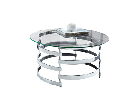 Tayside Chrome Glass Top Cocktail Table from Steve Silver - Luna Furniture