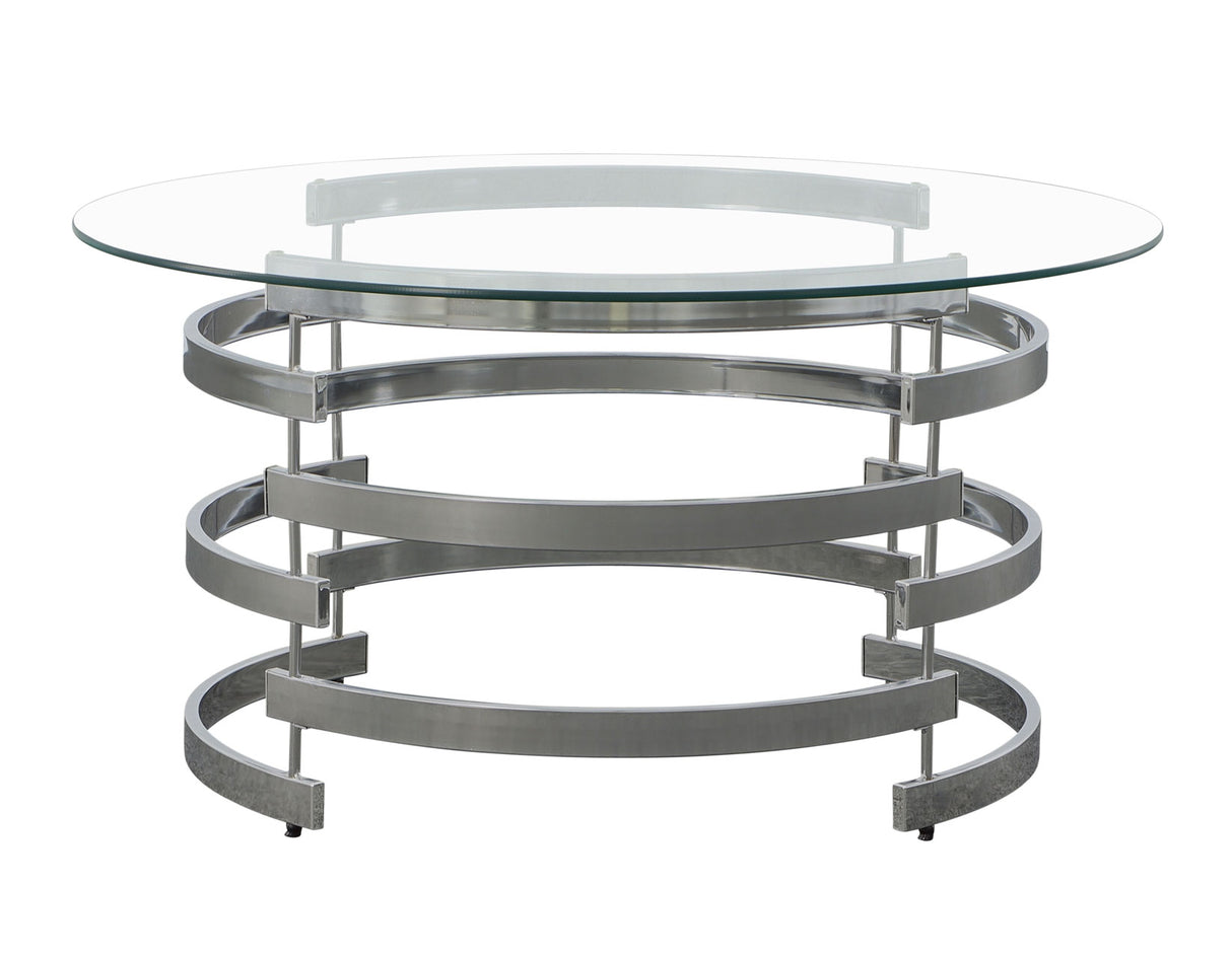 Tayside Chrome Glass Top Cocktail Table from Steve Silver - Luna Furniture