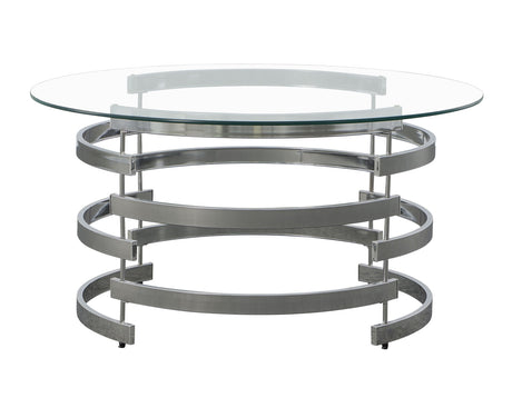 Tayside Chrome Glass Top Cocktail Table from Steve Silver - Luna Furniture