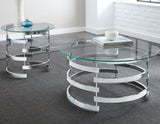 Tayside Chrome Glass Top Cocktail Table from Steve Silver - Luna Furniture