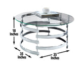 Tayside Chrome Glass Top Cocktail Table from Steve Silver - Luna Furniture