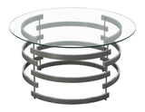 Tayside Chrome Glass Top Cocktail Table from Steve Silver - Luna Furniture