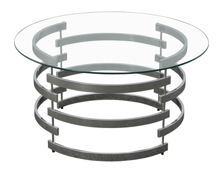 Tayside Chrome Glass Top Cocktail Table from Steve Silver - Luna Furniture