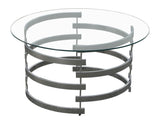 Tayside Chrome Glass Top Cocktail Table from Steve Silver - Luna Furniture