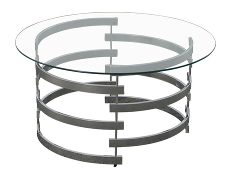 Tayside Chrome Glass Top Cocktail Table from Steve Silver - Luna Furniture
