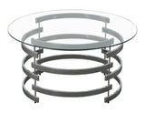 Tayside Chrome Glass Top Cocktail Table from Steve Silver - Luna Furniture