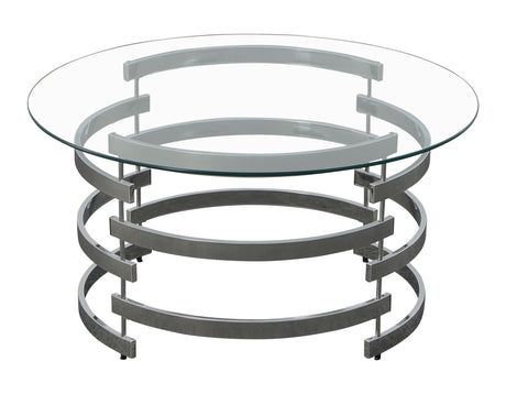 Tayside Chrome Glass Top Cocktail Table from Steve Silver - Luna Furniture