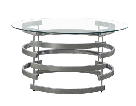 Tayside Chrome Glass Top Cocktail Table from Steve Silver - Luna Furniture