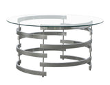Tayside Chrome Glass Top Cocktail Table from Steve Silver - Luna Furniture