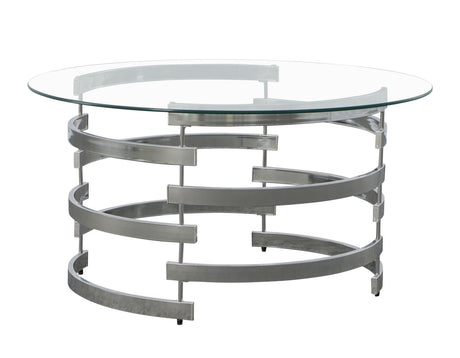 Tayside Chrome Glass Top Cocktail Table from Steve Silver - Luna Furniture