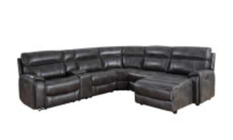 Provo Gray 6-Piece RAF Chaise Dual Power Reclining Sectional from Steve Silver - Luna Furniture