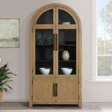 Magnolia Weathered Sand Curio with Black Interior from Steve Silver - Luna Furniture