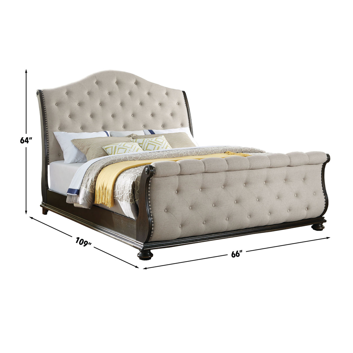 Rhapsody Sand Queen Sleigh Bed