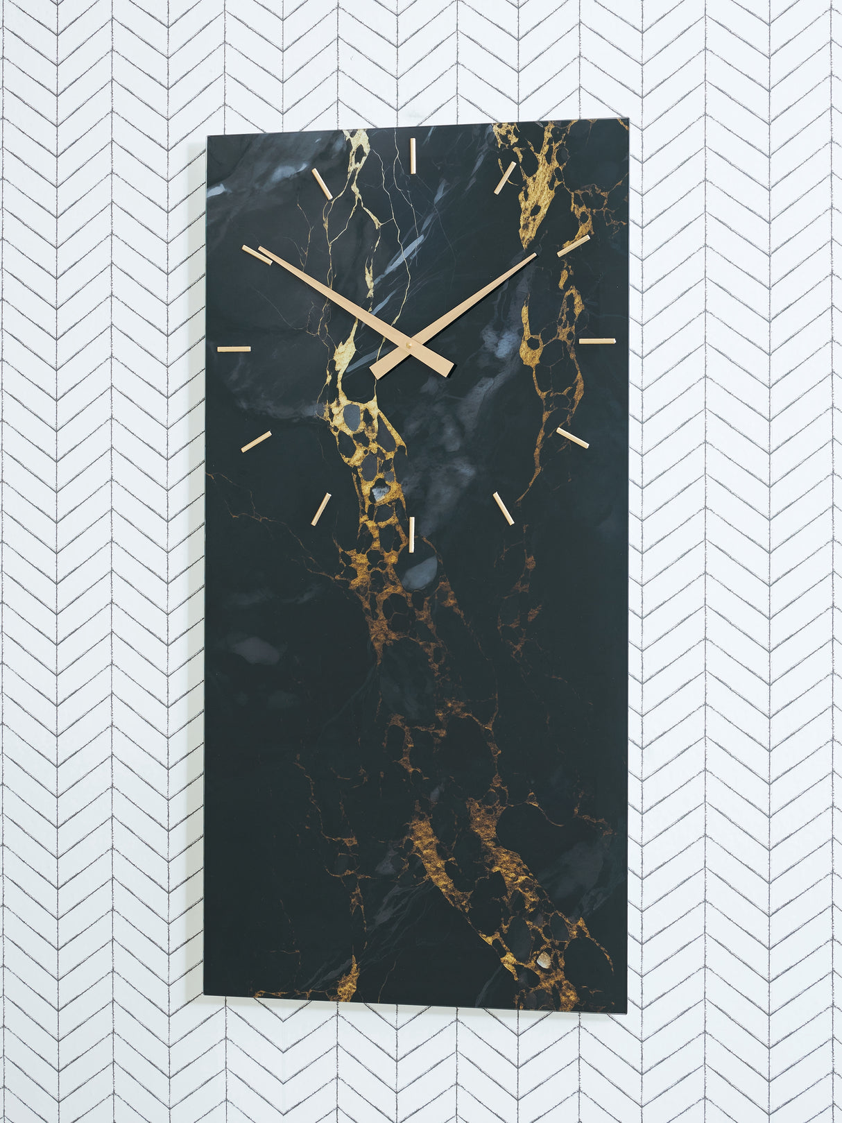 Teague Black/Gold Finish Wall Clock from Ashley - Luna Furniture