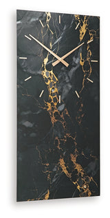 Teague Black/Gold Finish Wall Clock from Ashley - Luna Furniture
