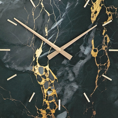 Teague Black/Gold Finish Wall Clock from Ashley - Luna Furniture