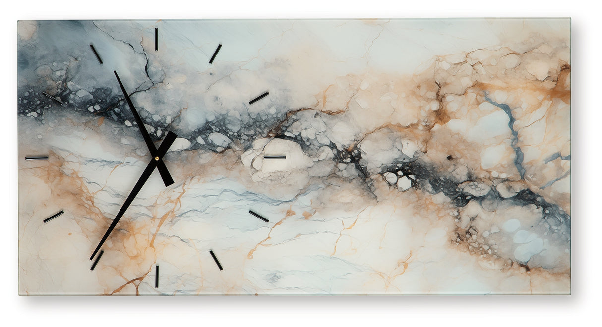 Teague Brown/Gray/Ivory Wall Clock from Ashley - Luna Furniture