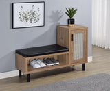 Teller 1-door Entryway Shoe Storage Bench Natural Oak from Coaster - Luna Furniture