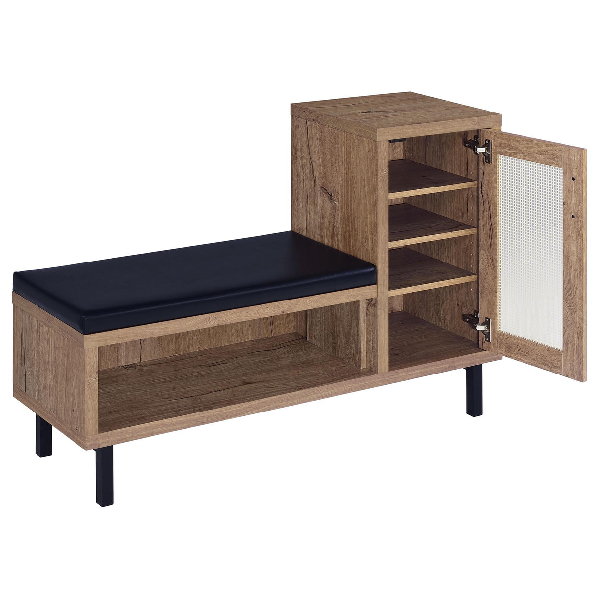 Teller 1-door Entryway Shoe Storage Bench Natural Oak from Coaster - Luna Furniture