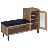 Teller 1-door Entryway Shoe Storage Bench Natural Oak from Coaster - Luna Furniture