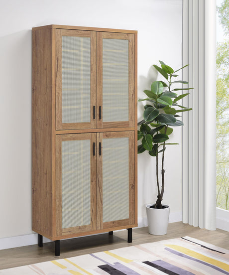 Teller Natural Oak 4-Door Shoe Storage Cabinet from Coaster - Luna Furniture