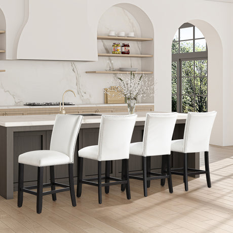 Artemis White Vegan Leather Counter Height Chair, Set of 2 from Steve Silver - Luna Furniture