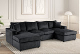 Terasa Black Double Chaise Sectional from Happy Homes - Luna Furniture