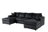 Terasa Black Double Chaise Sectional from Happy Homes - Luna Furniture