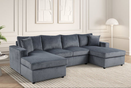 Terasa Gray Double Chaise Sectional from Happy Homes - Luna Furniture