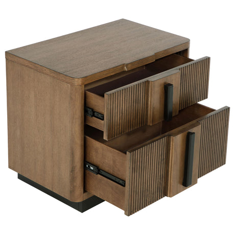 Terrace Ash Brown 2-Drawer Nightstand from Coaster - Luna Furniture