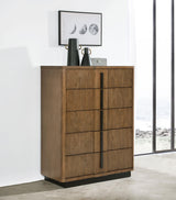 Terrace Ash Brown 5-Drawer Chest from Coaster - Luna Furniture