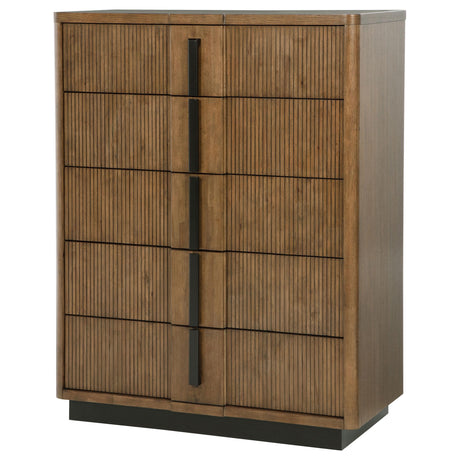 Terrace Ash Brown 5-Drawer Chest from Coaster - Luna Furniture