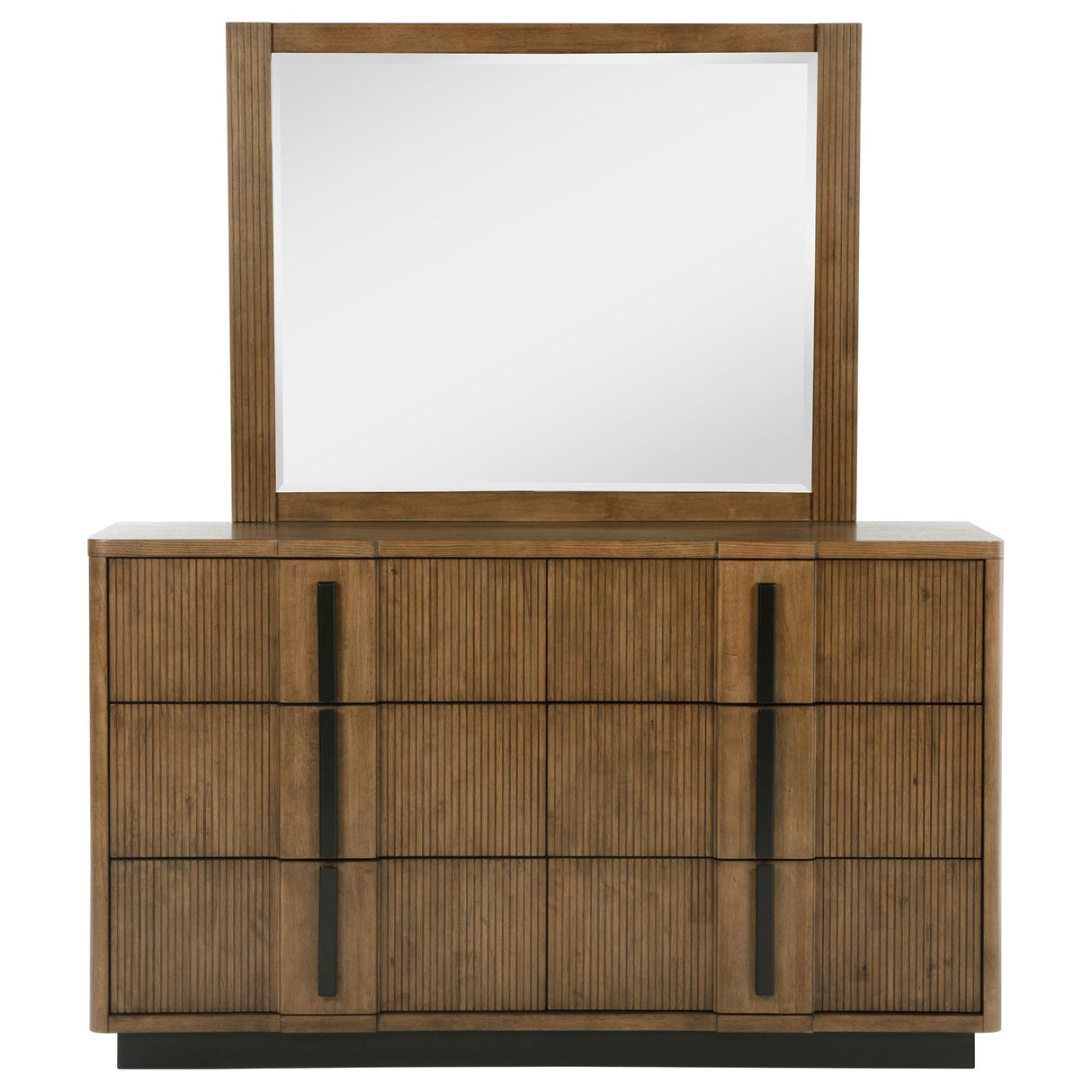 Terrace Ash Brown 6-Drawer Dresser and Mirror from Coaster - Luna Furniture