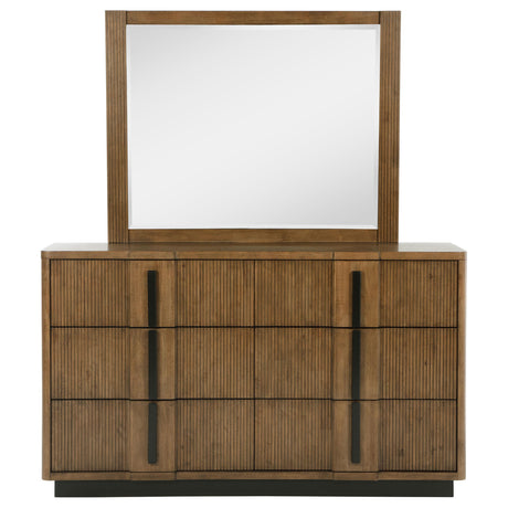 Terrace Ash Brown 6-Drawer Dresser and Mirror from Coaster - Luna Furniture