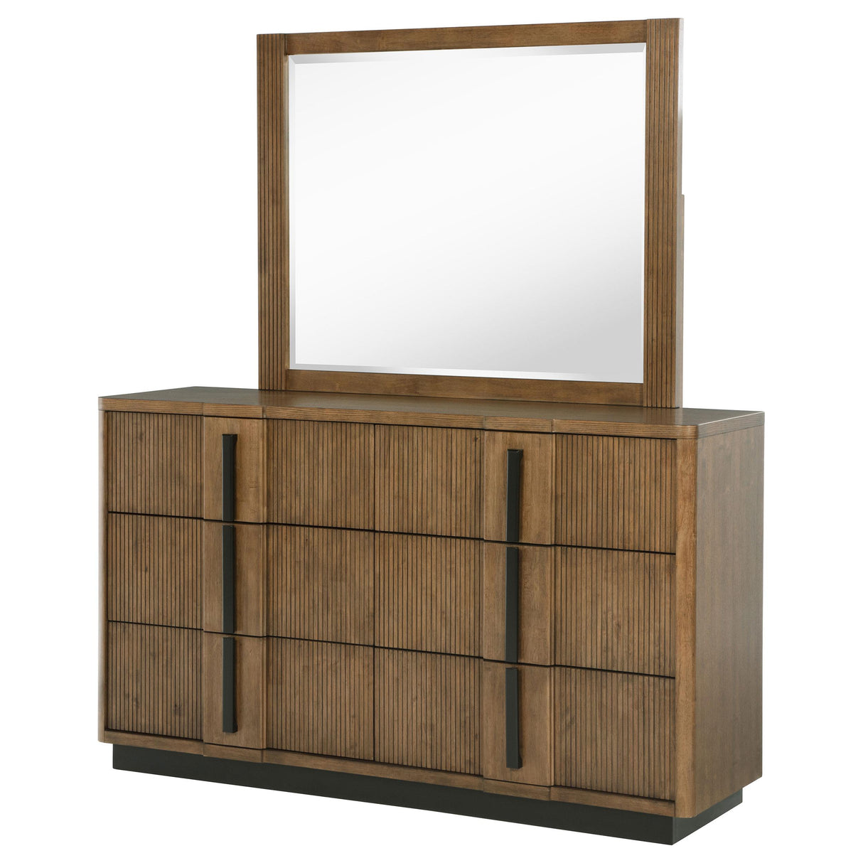 Terrace Ash Brown 6-Drawer Dresser and Mirror from Coaster - Luna Furniture