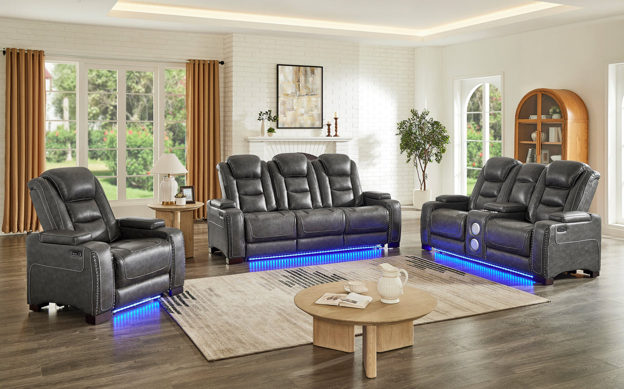 Tesla Gray 3-Piece Power Reclining Set from Happy Homes - Luna Furniture