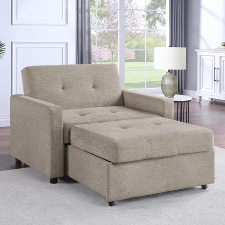 Noah Brown Convertible Sleeper Chair-and-a-Half from Steve Silver - Luna Furniture