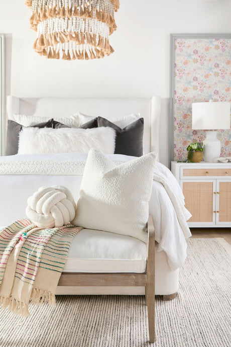 The Basic 22" Essential Pillow in Livesmart Boucle-Snow, Set of 2 from Essentials For Living - Luna Furniture