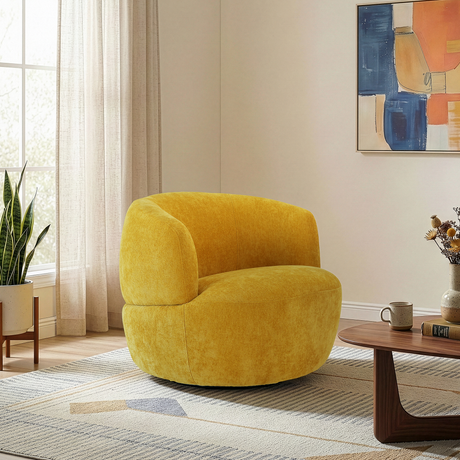 Thornton Gold Chenille Swivel Chair from Ashcroft Furniture - Luna Furniture