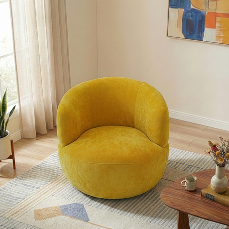 Thornton Gold Chenille Swivel Chair from Ashcroft Furniture - Luna Furniture