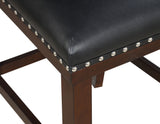 Tiffany 24″ Counter Stool, Black Vegan Leather, Set of 2 from Steve Silver - Luna Furniture