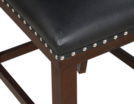 Tiffany 24″ Counter Stool, Black Vegan Leather, Set of 2 from Steve Silver - Luna Furniture