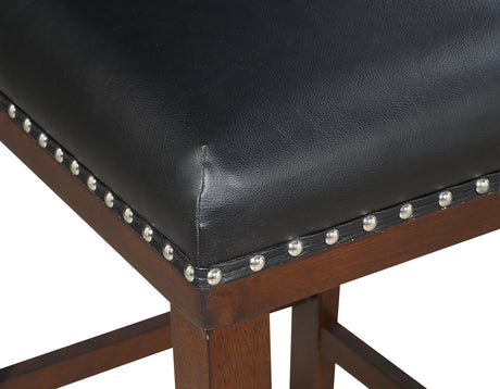 Tiffany 24″ Counter Stool, Black Vegan Leather, Set of 2 from Steve Silver - Luna Furniture