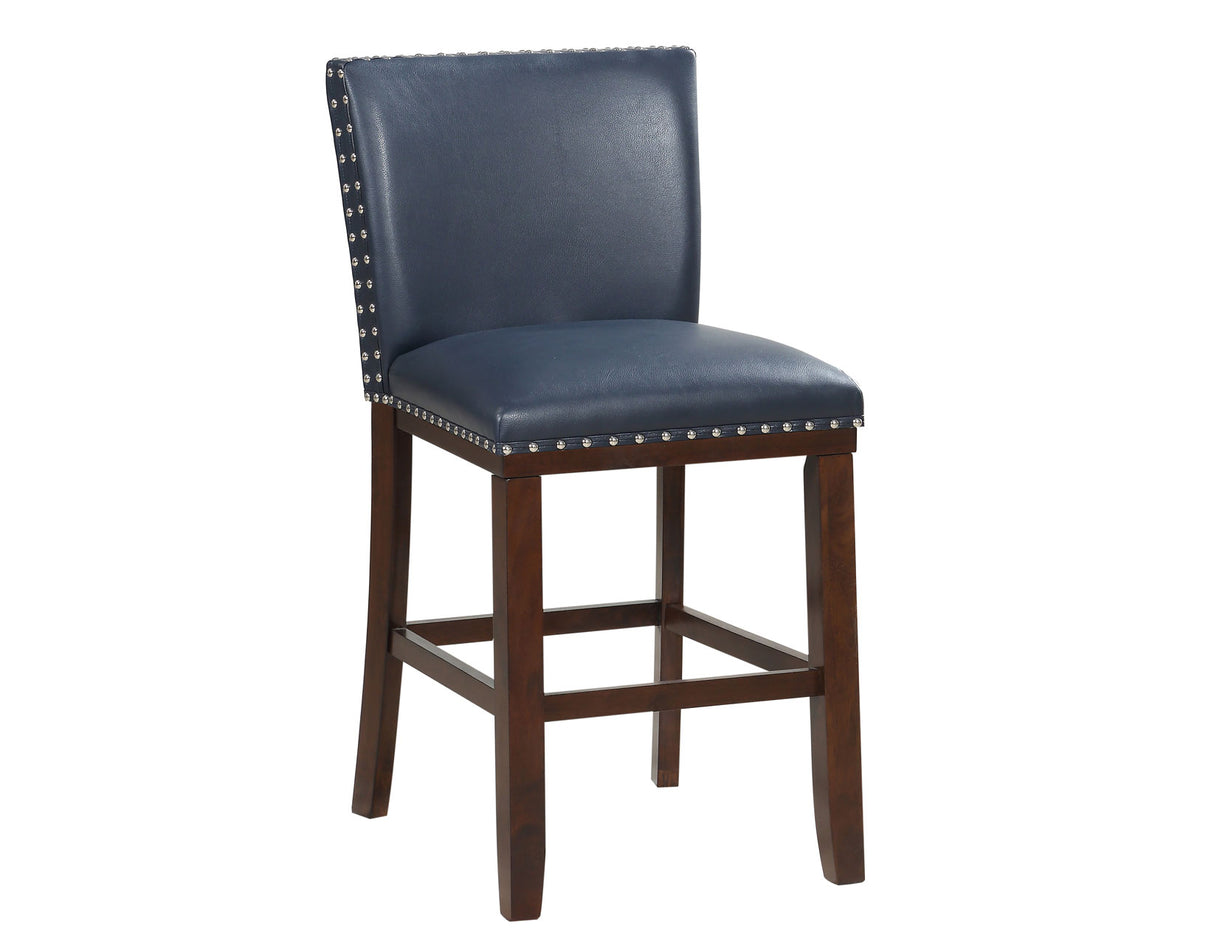 Tiffany 24″ Counter Stool, Navy Leatherette, Set of 2 from Steve Silver - Luna Furniture