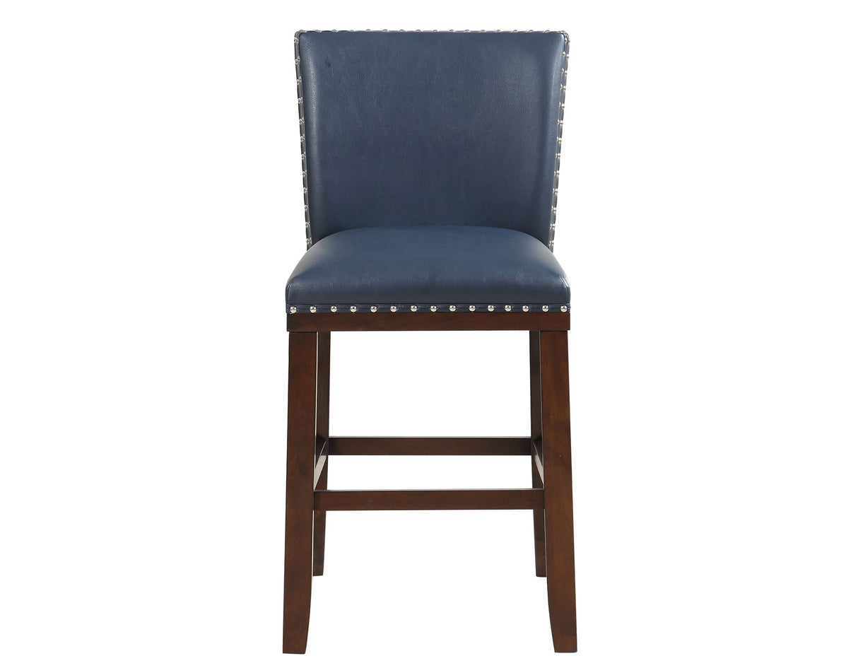 Tiffany 24″ Counter Stool, Navy Leatherette, Set of 2 from Steve Silver - Luna Furniture